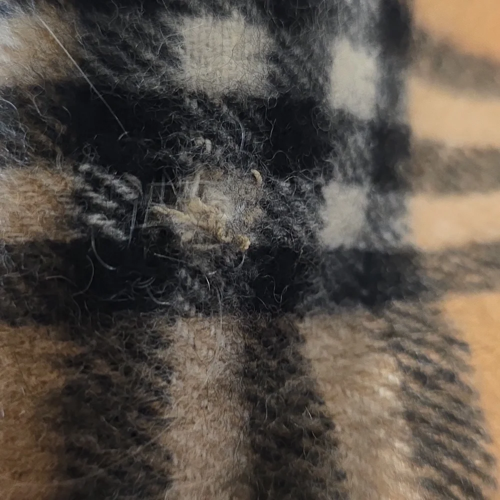 Burberry Tan and Black Plaid Scarf Lambswool Vintage